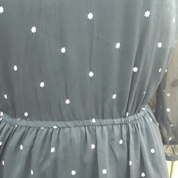 NWT Old Navy Black/White Star Sheer Dress - XS - Picture 4 of 7